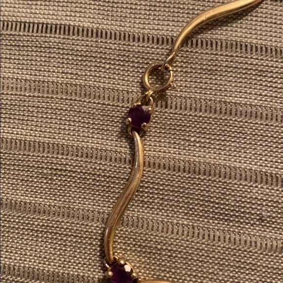 Sterling silver amethyst stone vintage bracelet - Picture 2 of 4